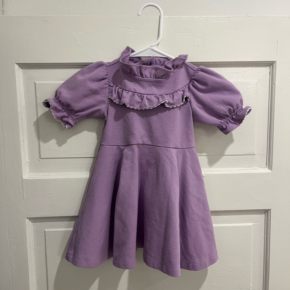 Janie and Jack Plaza Ruffle Dress with Puff Sleeves